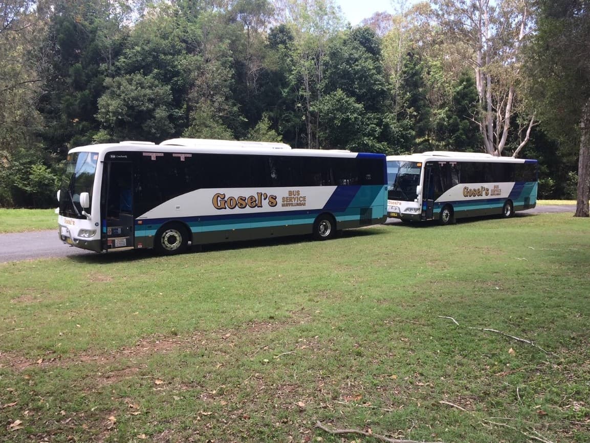 2 Buses On the Side of the Road — Bus Service Operates in the Tweed Shire, NSW — Bus Service Operates in the Tweed Shire, NSW