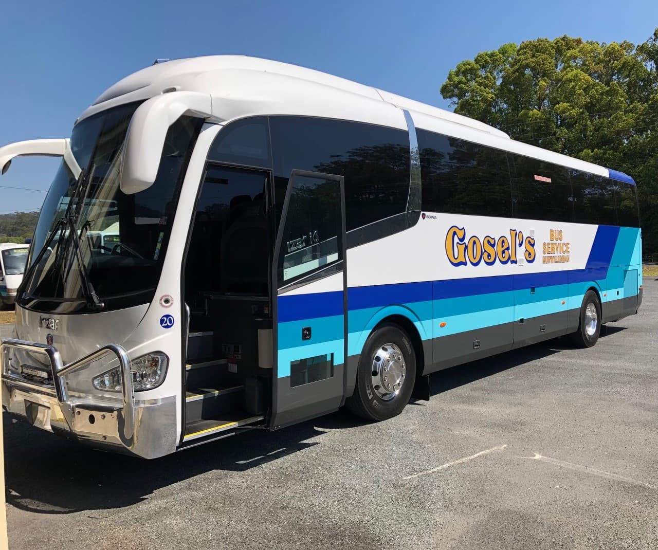 Bus in the Car Park — Bus Service Operates in the Tweed Shire, NSW