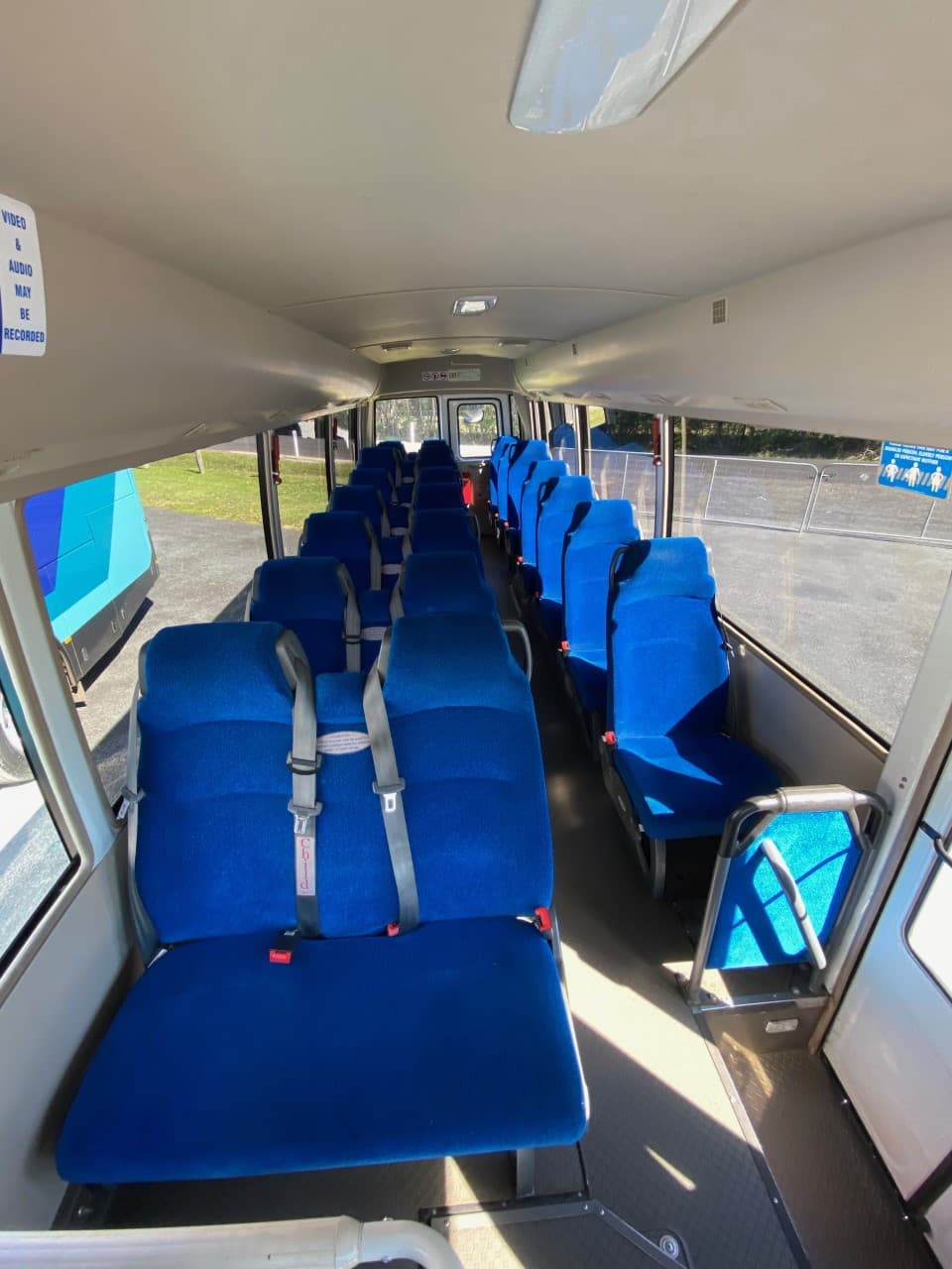 Blue Sit Cover of Bus Passenger Seats  — Bus Service Operates in the Tweed Shire, NSW