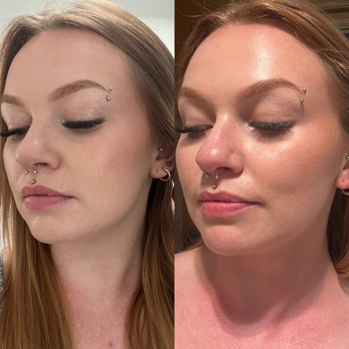 Two Side-by-side Portraits of a Person With Piercings — Vanity Skin and Beauty Forster in Forster, NSW