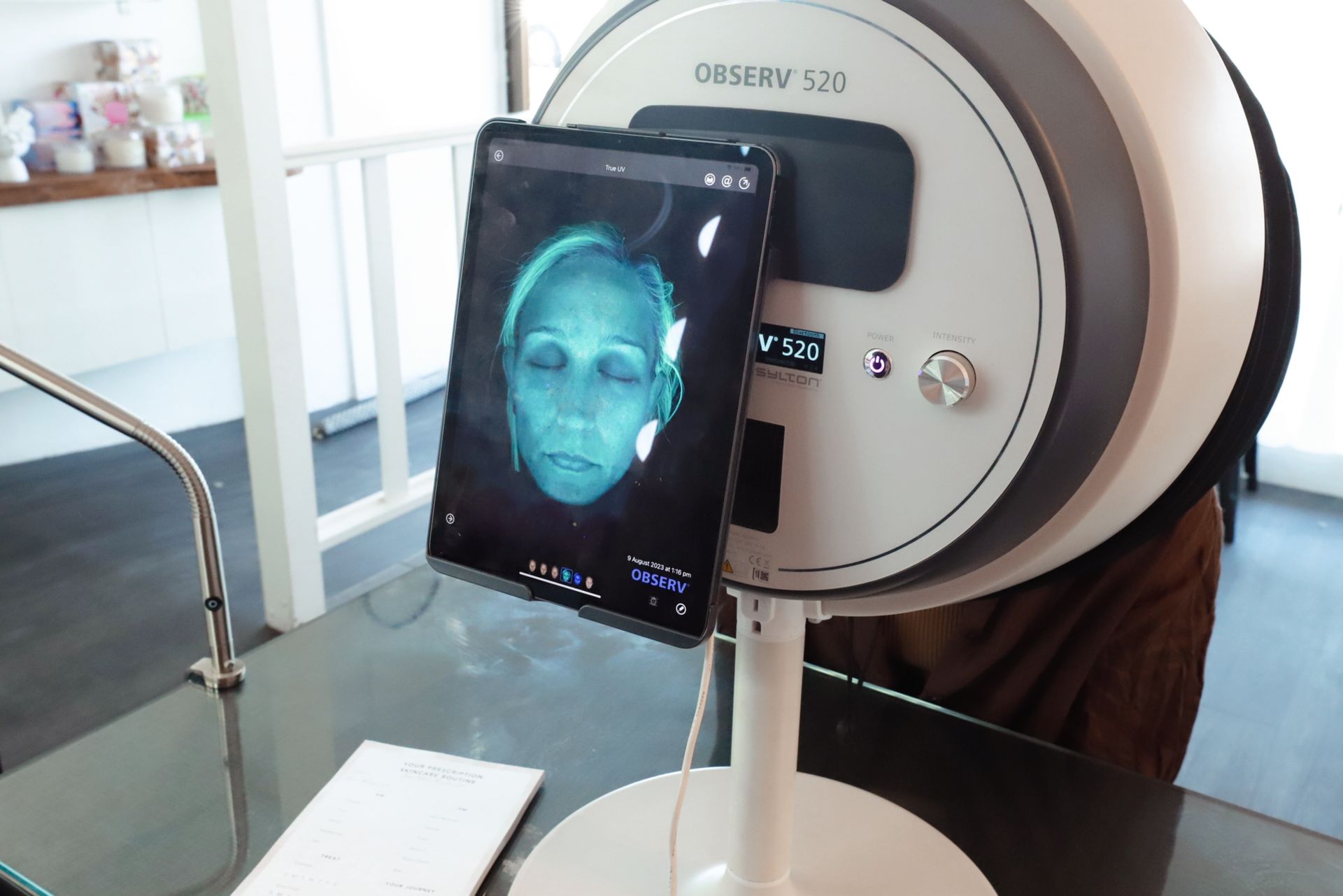 A Woman Is Getting Her Skin Examined By A Doctor — Vanity Skin and Beauty Forster in Forster, NSW
