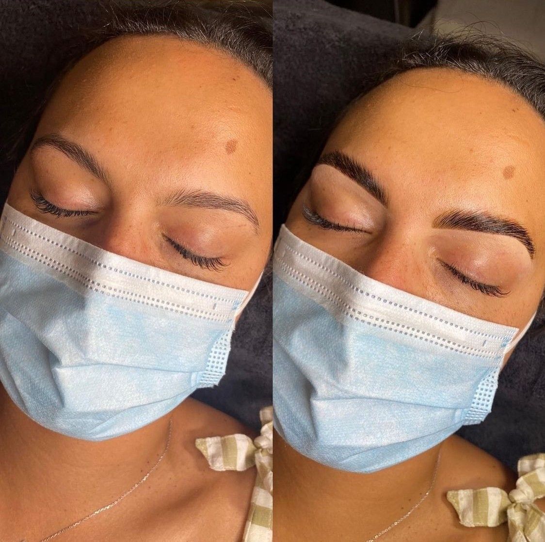 Before and After of a Woman's Eyebrows — Vanity Skin and Beauty Forster in Forster, NSW