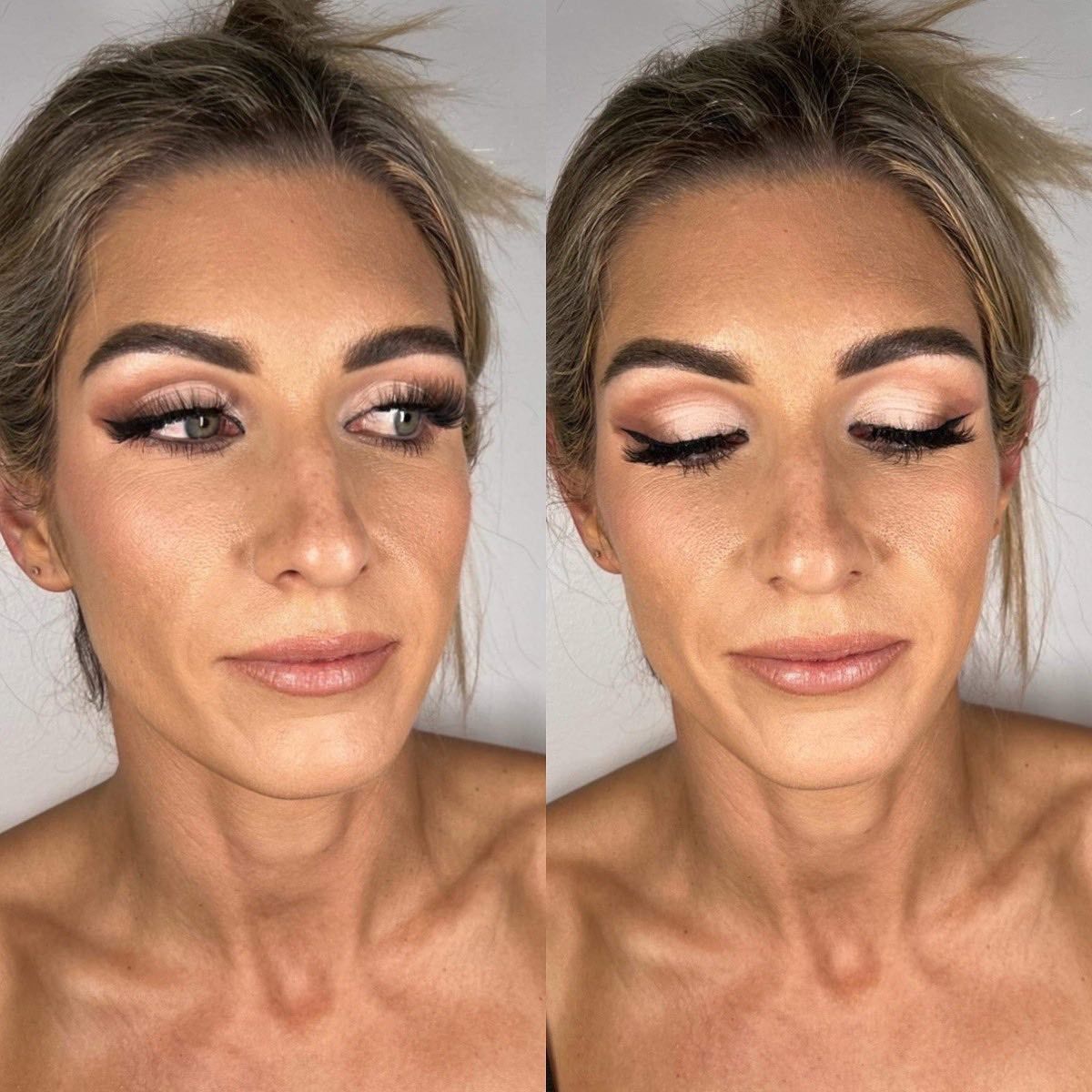 Woman With Light Skin Wearing Makeup in Two Similar Portraits — Vanity Skin and Beauty Forster in Forster, NSW