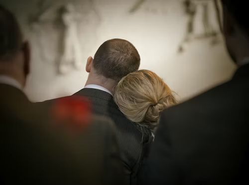 couple at funeral