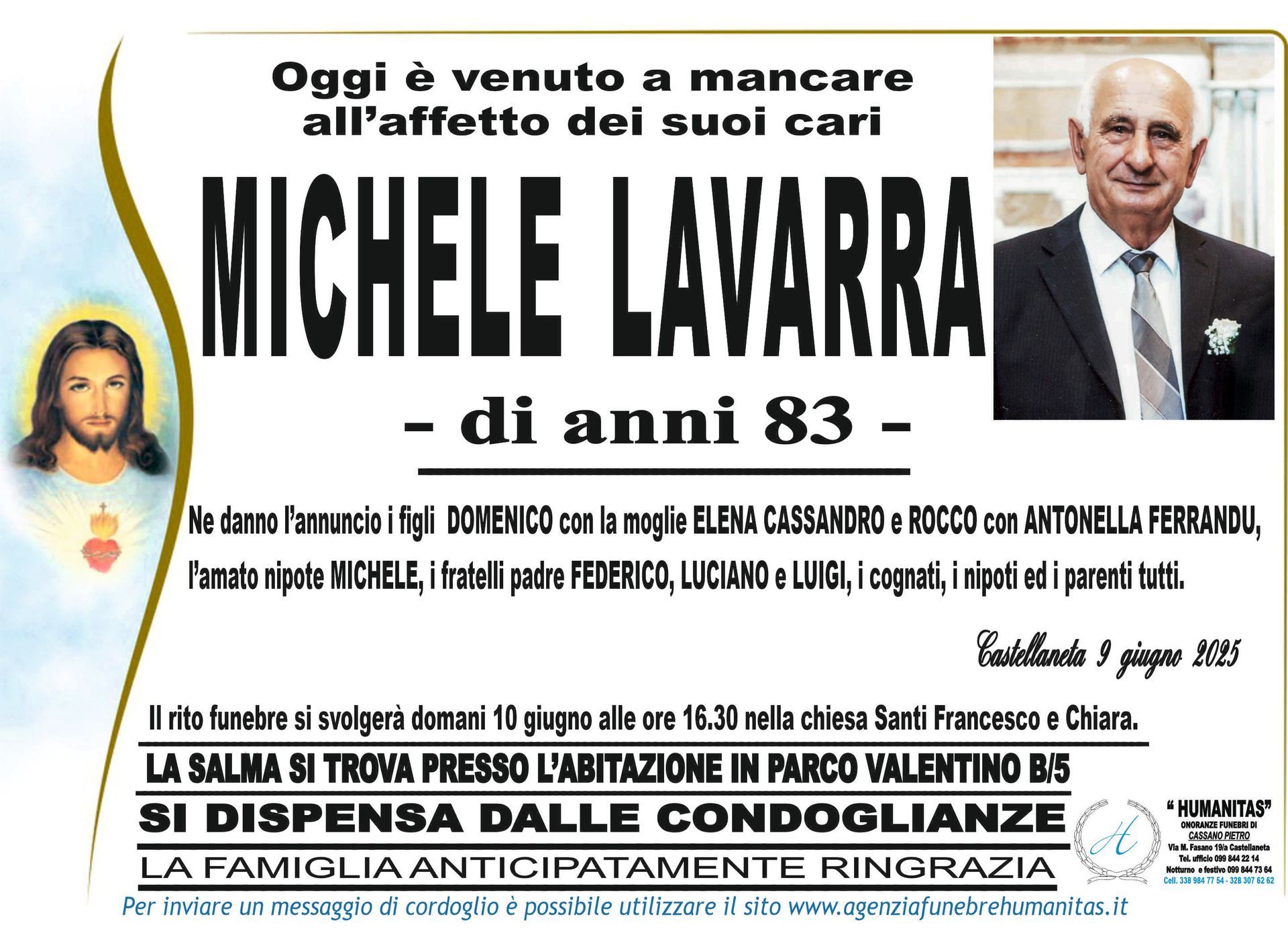 necrologio Michele Lavarra