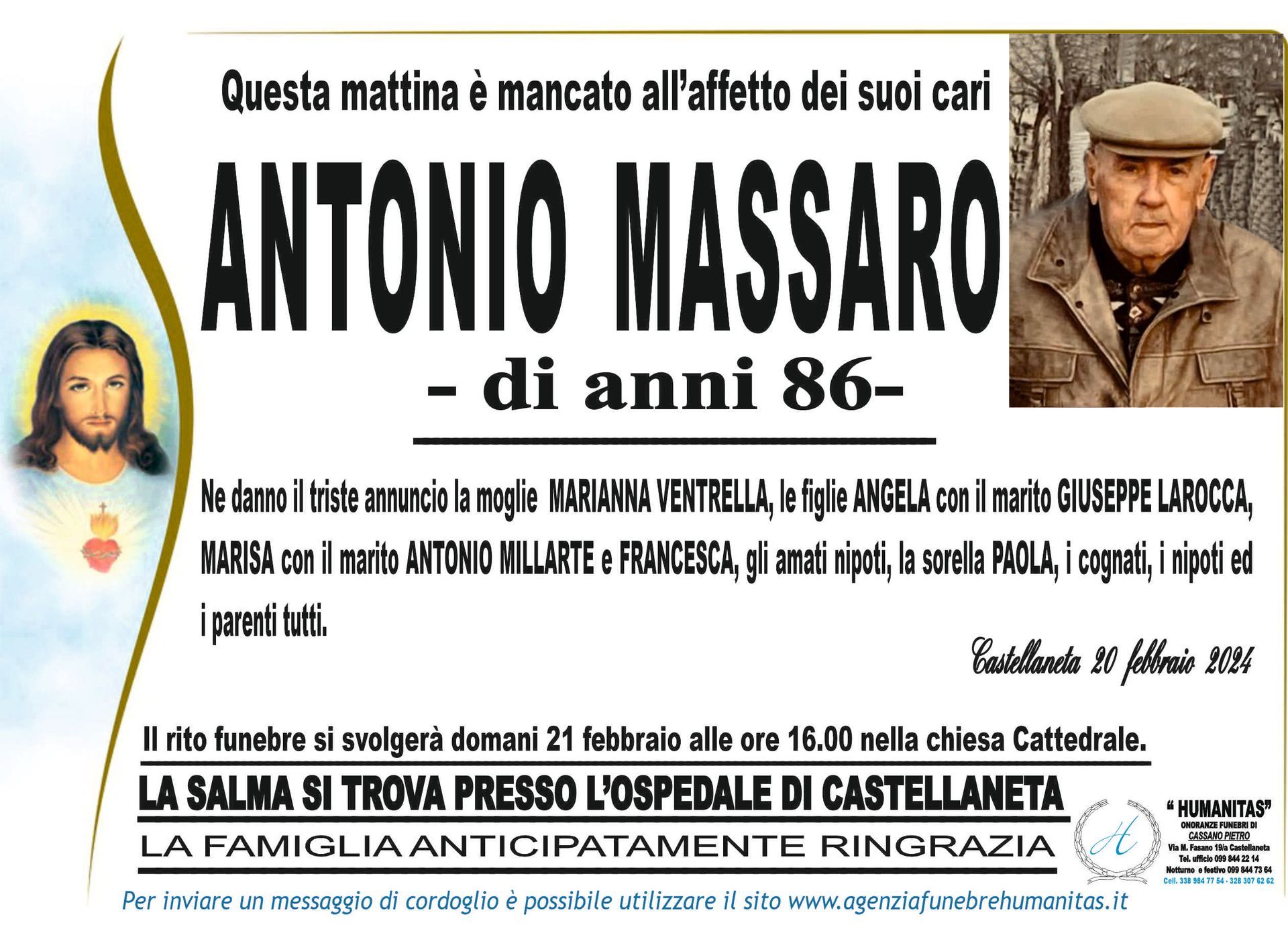 necrologio Antonio Massaro
