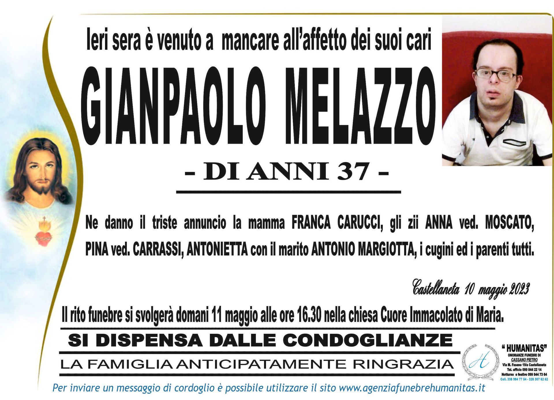 necrologio Gianpaolo Melazzo