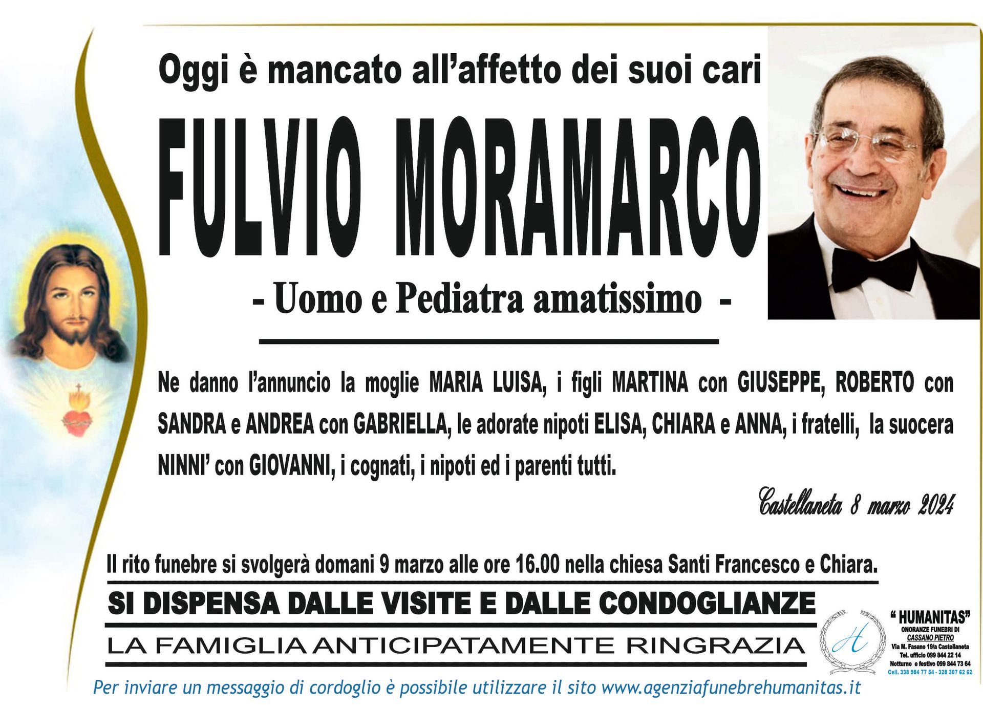 necrologio Fulvio Moramarco