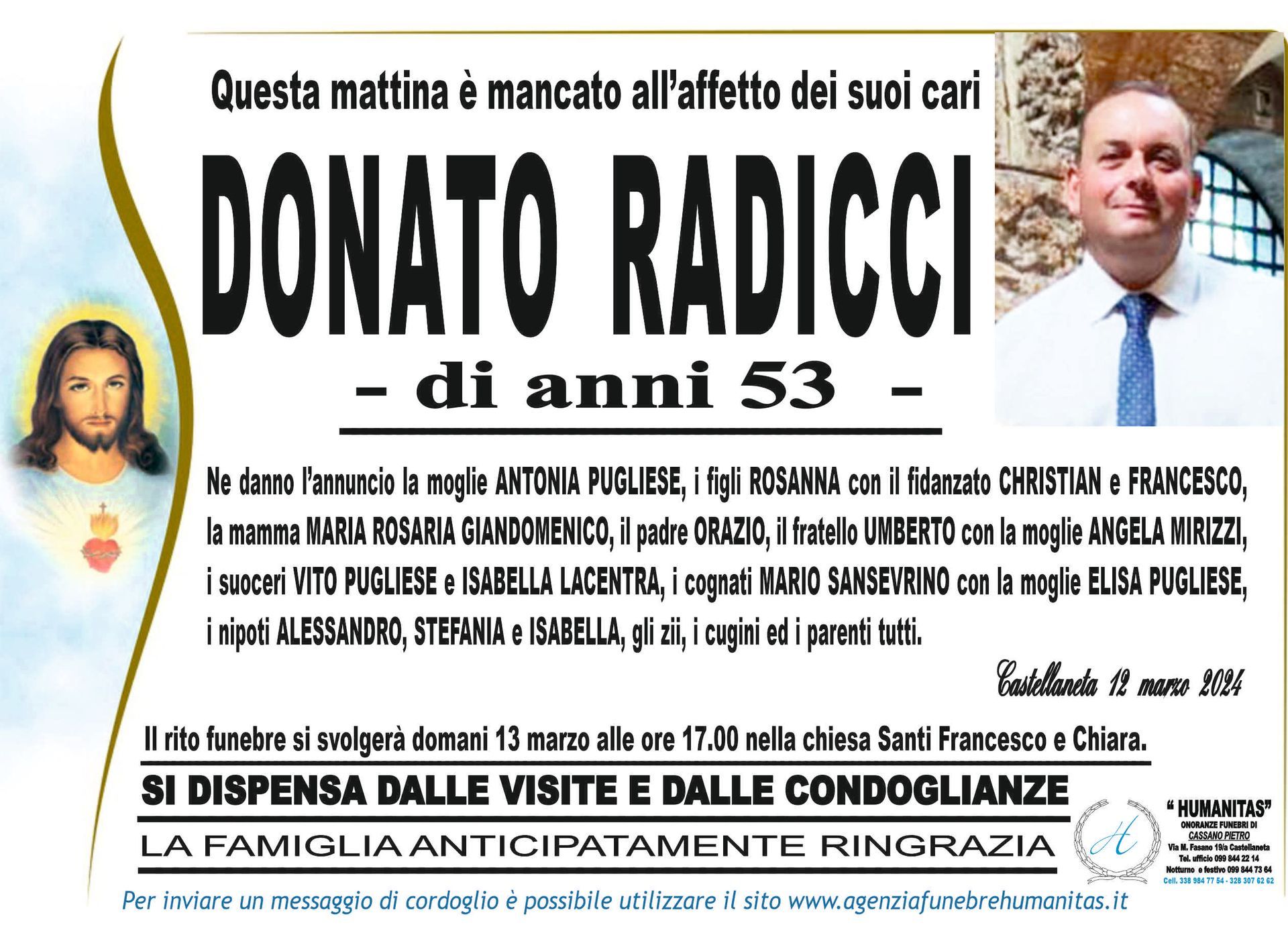 necrologio Donato Radicci