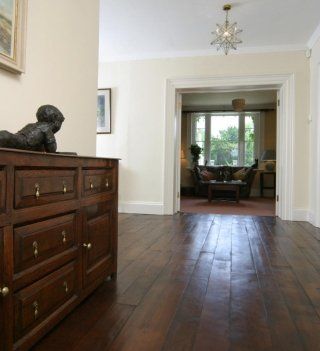 Polished old dark wood floor