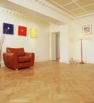 Pale wood parquet floor