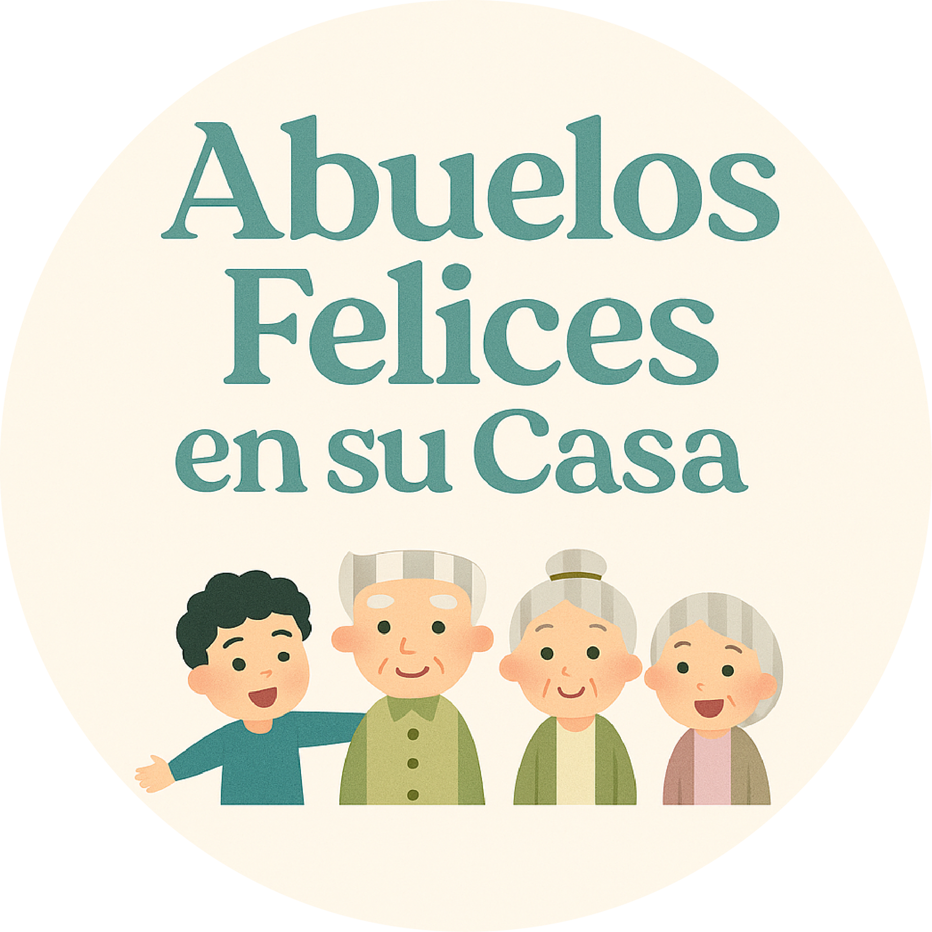 Abuelos felices en su casa