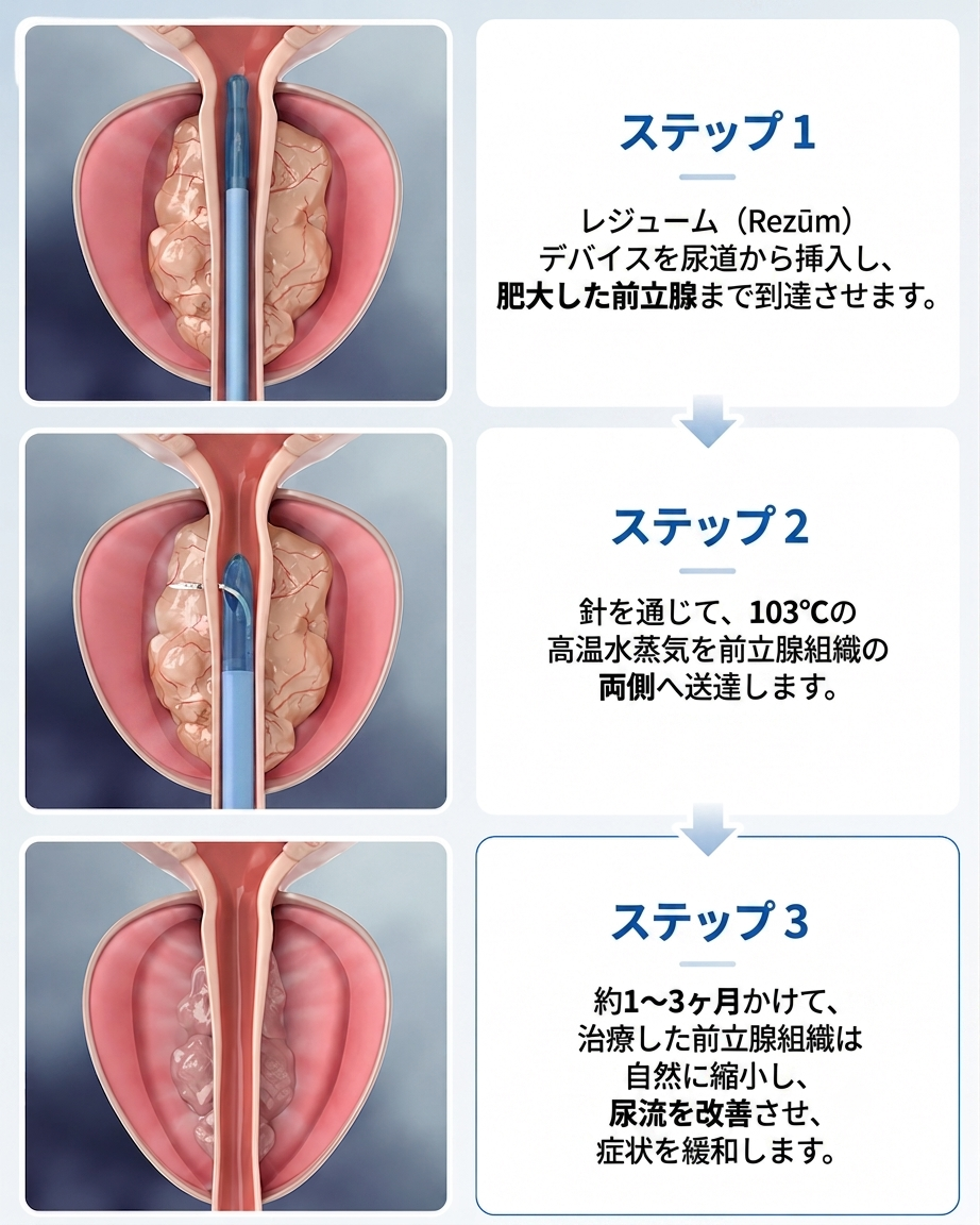 Rezumのビフォーアフター — 前立腺ボリューム減少・尿道の再開通(ユロジン釜山)