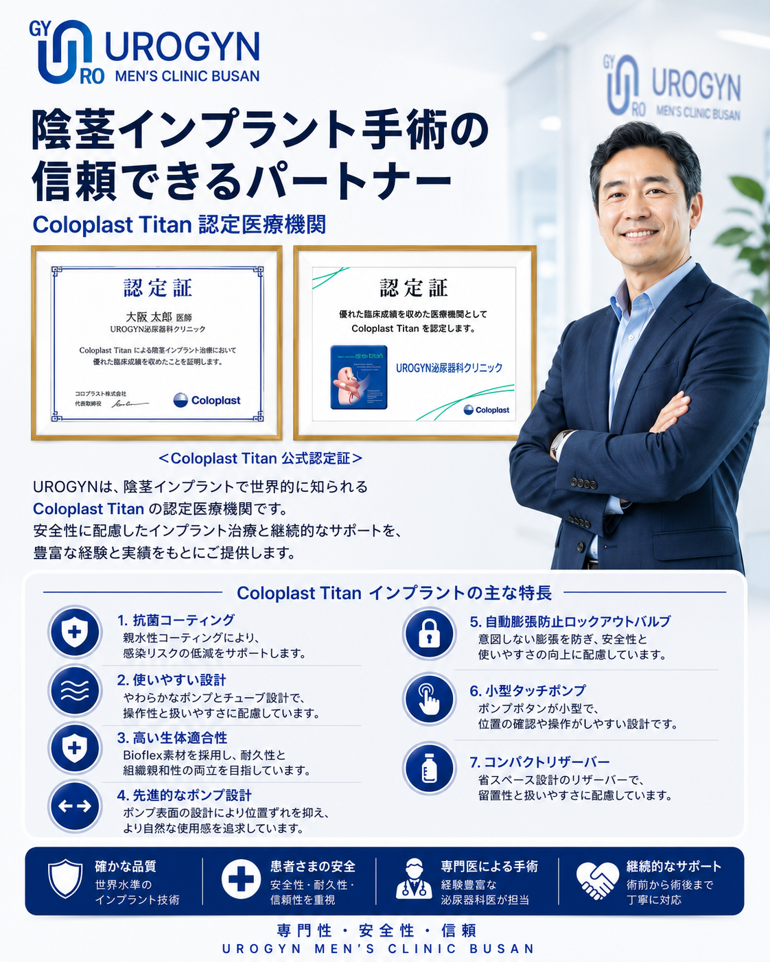 Coloplast 屈曲型ペニスインプラント手術(ユロジン男性クリニック 釜山)