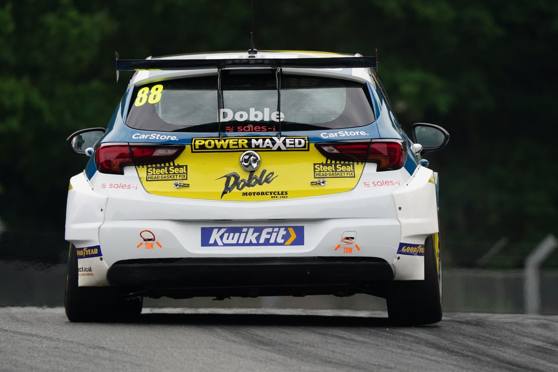 A race car with the number 88 on the back