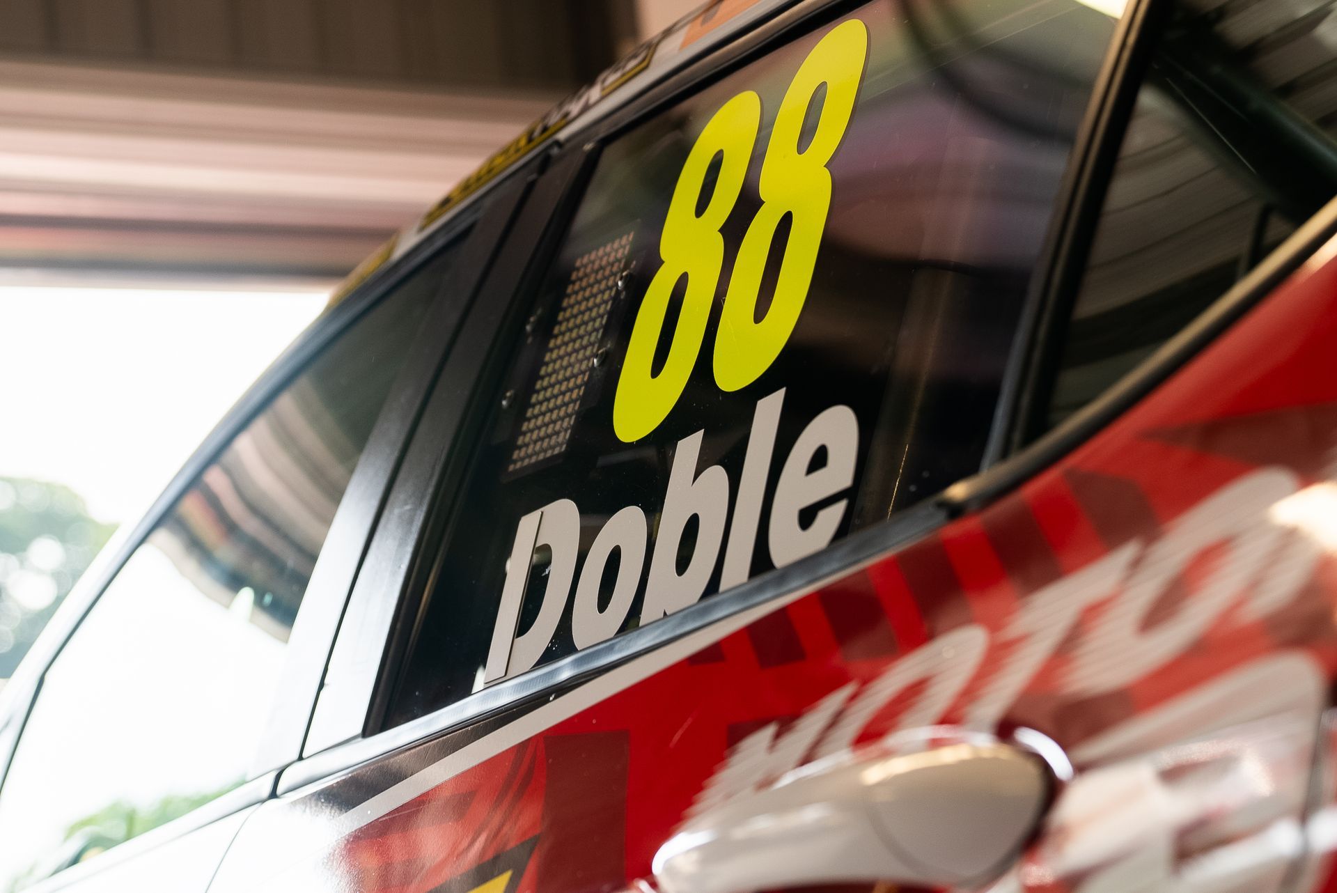Mikey Doble 88 writing on car close up