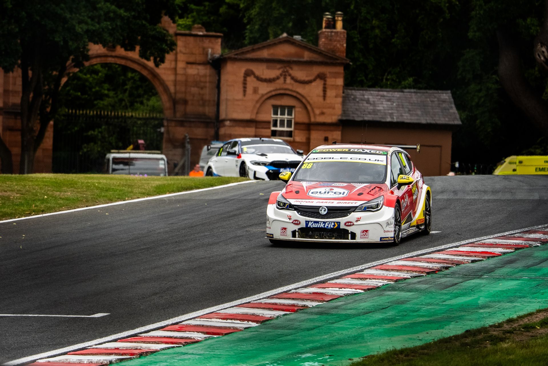 Mikey Doble going past grid on track at Oulton Park 2025