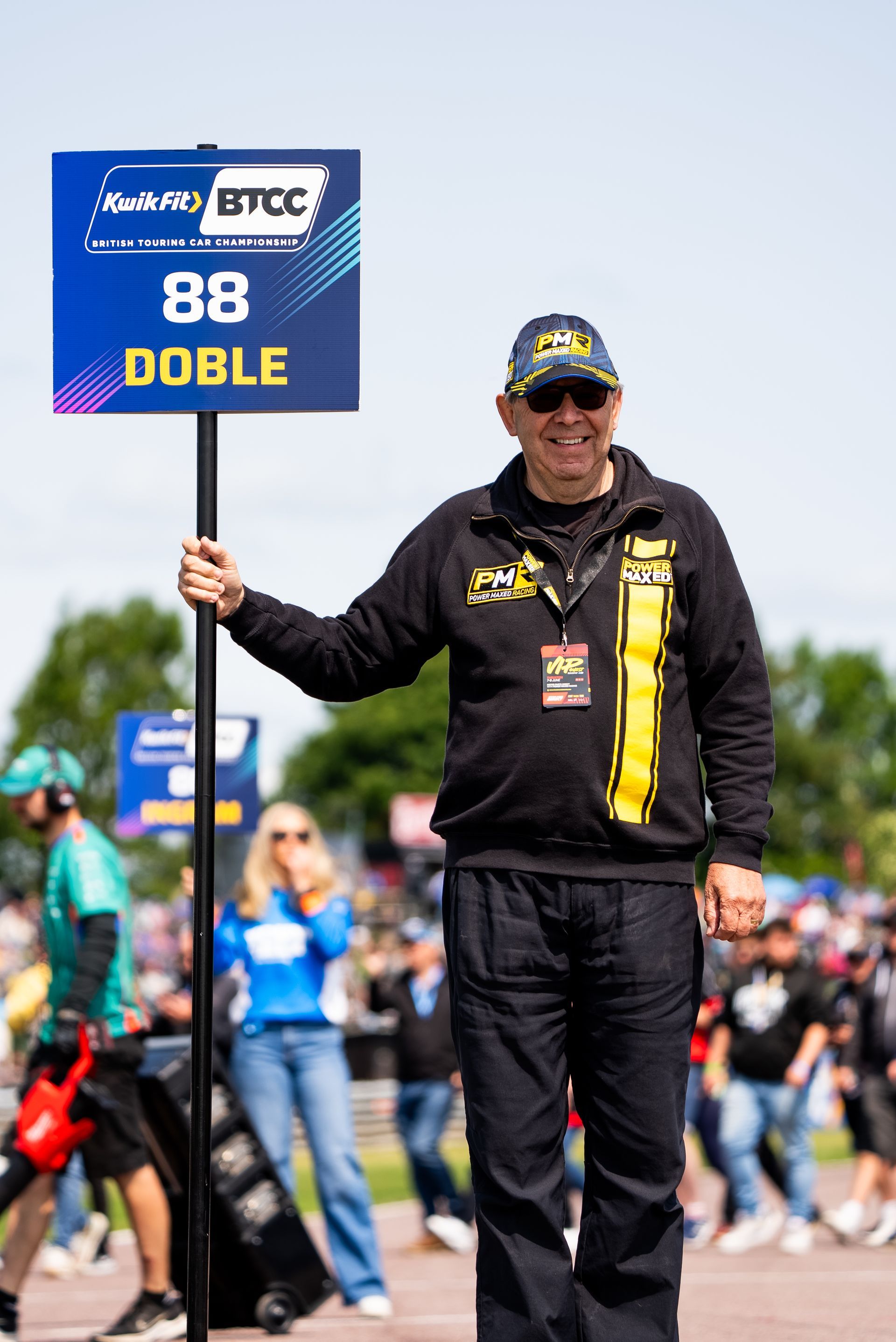 Dedicated PMR fan acting as grid person at Thruxton 2025