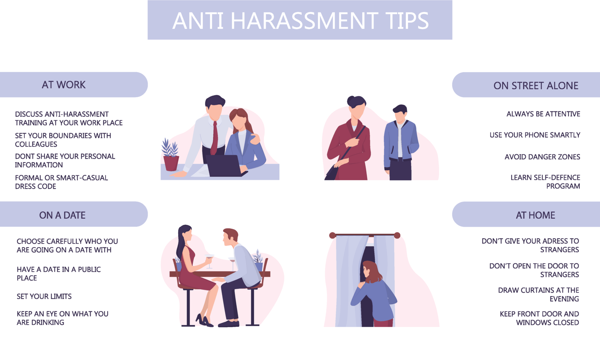 anti harassment tips