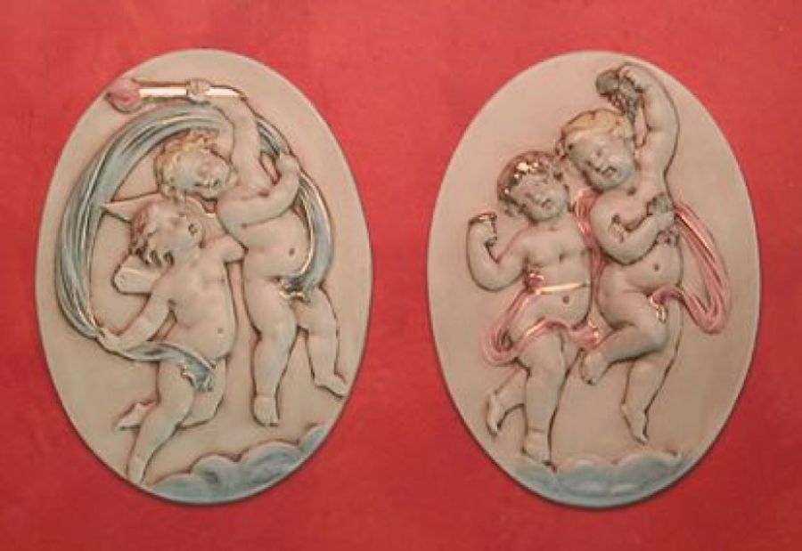 Pannello decorativo con amorini