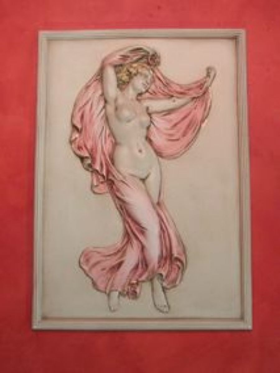 Pannello decorativo con figura femminile