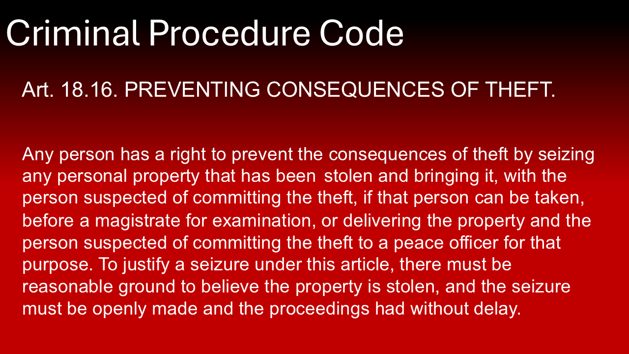 A red background with black text that says criminal procedure code