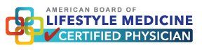 The logo for the american board of lifestyle medicine certified physician