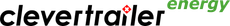 Das Clevertrailer-Energielogo zeigt das Wort „clevertrailer“ in Schwarz und „energy“ in Grün mit einem roten Diamantsymbol.