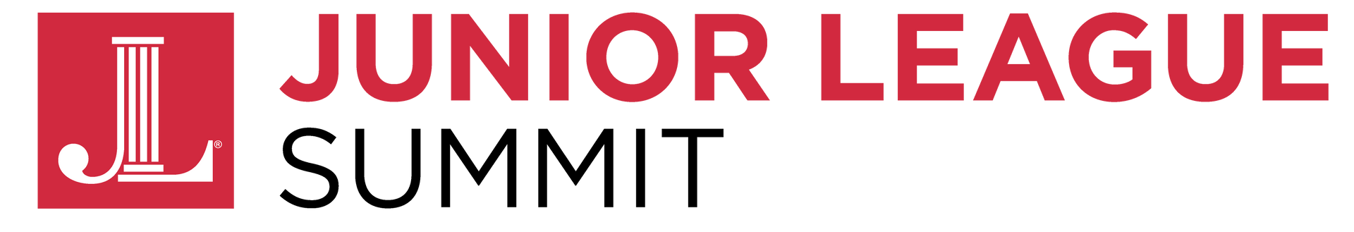 Junior League Summit logo with red emblem and black text on a white background