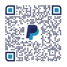 A qr code with a paypal logo on it.