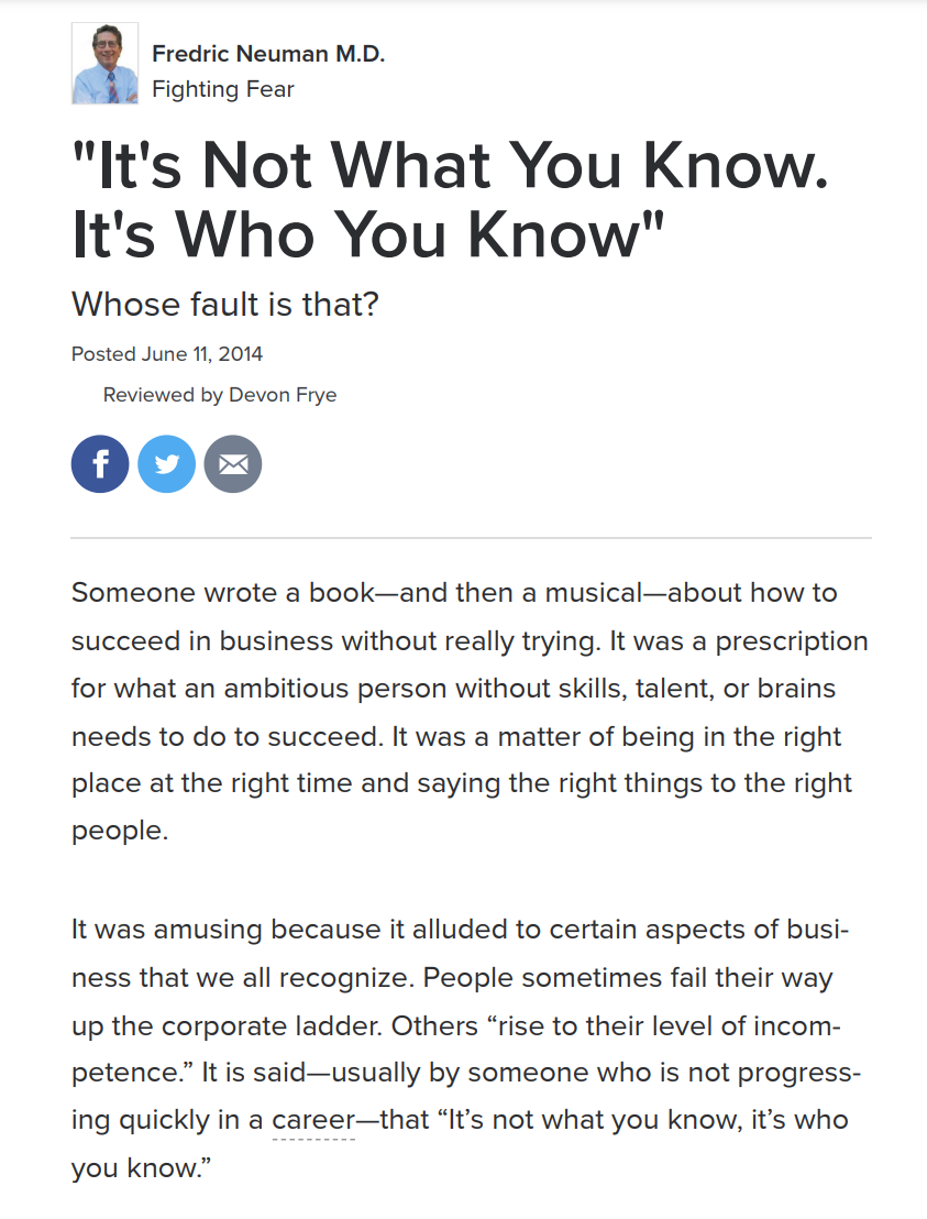 It 's not what you know , it 's who you know.