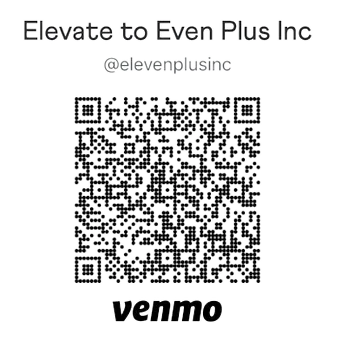 A qr code that says elevate to even plus inc