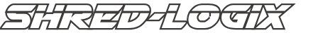 The word shred-logix is on a white background