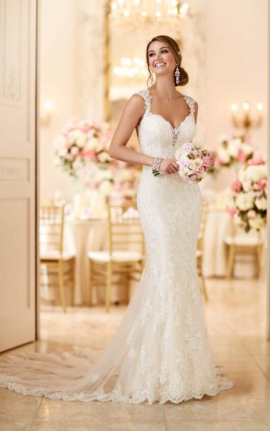 wedding dresses with low cut front