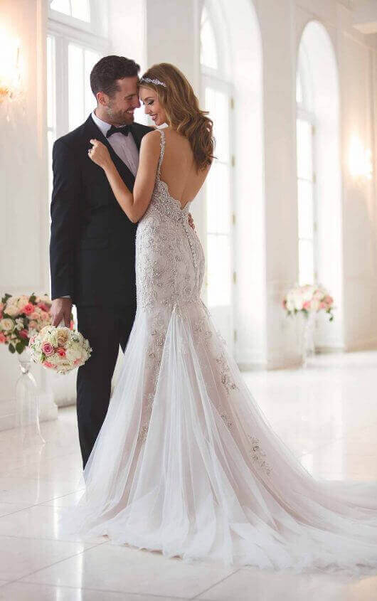 Silver Beaded Wedding Dress