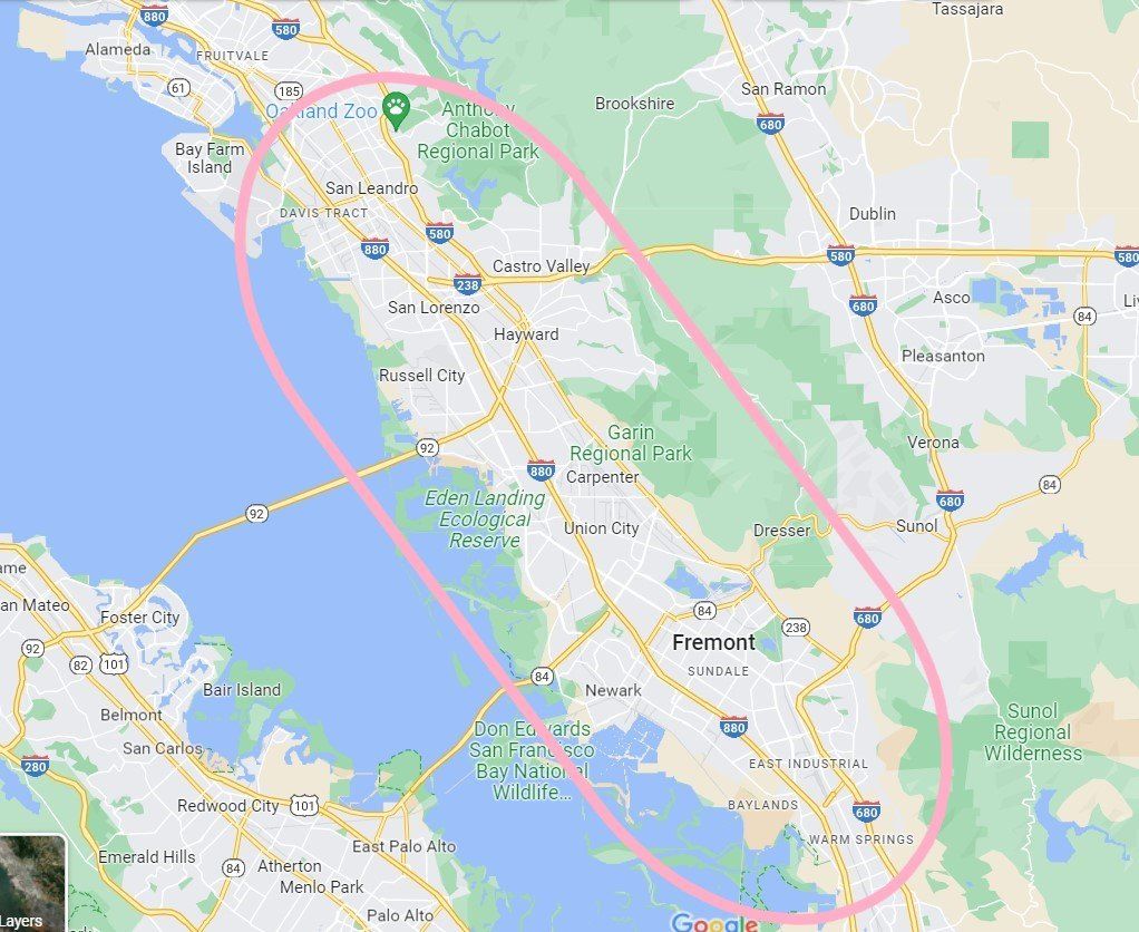 Service area map for Party Time Signs