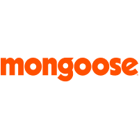 The logo for mongoose is orange on a white background