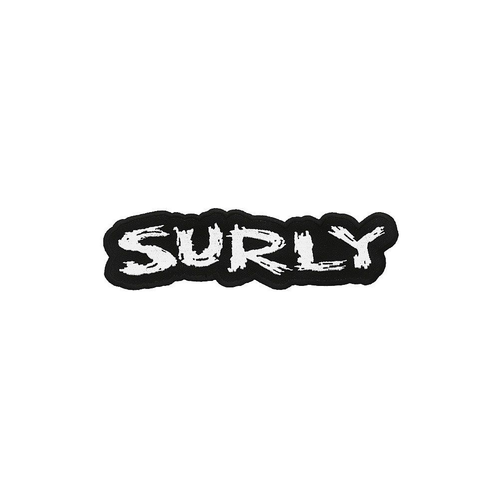 A black and white logo for surly on a white background.
