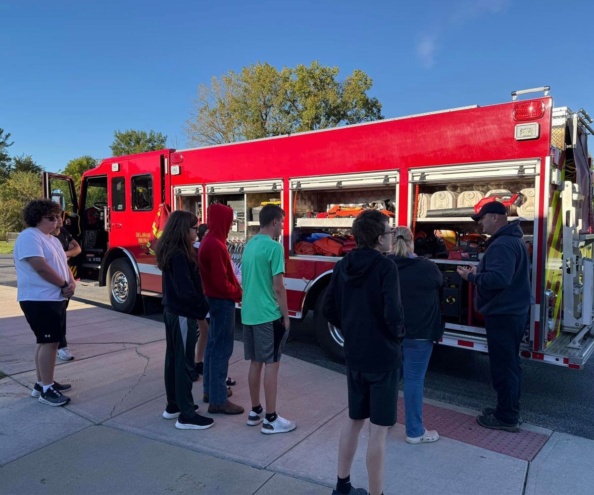 Tri-Township fire truck at community event