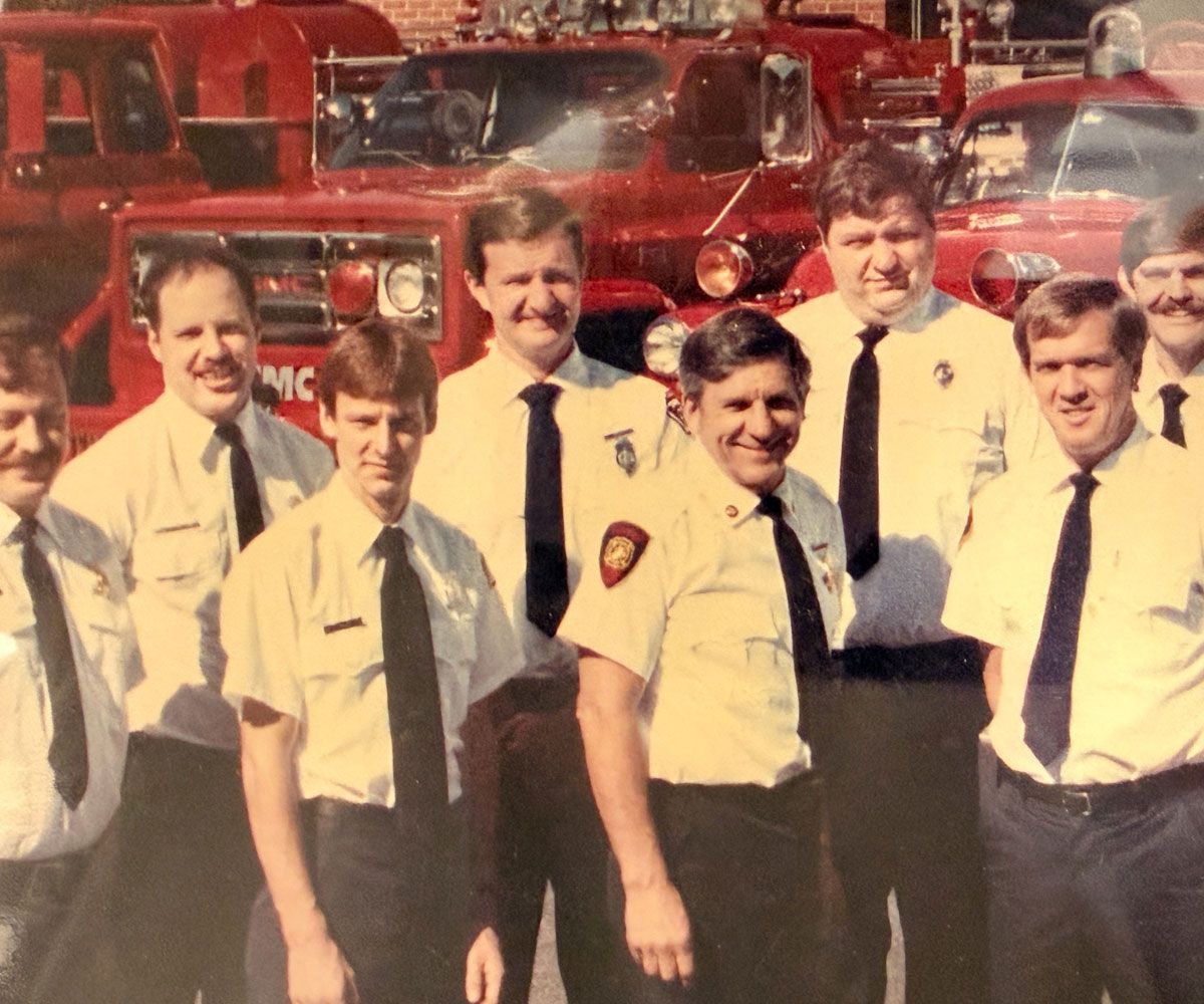 Tri Township historical photo of 1970s or 1980s firemen