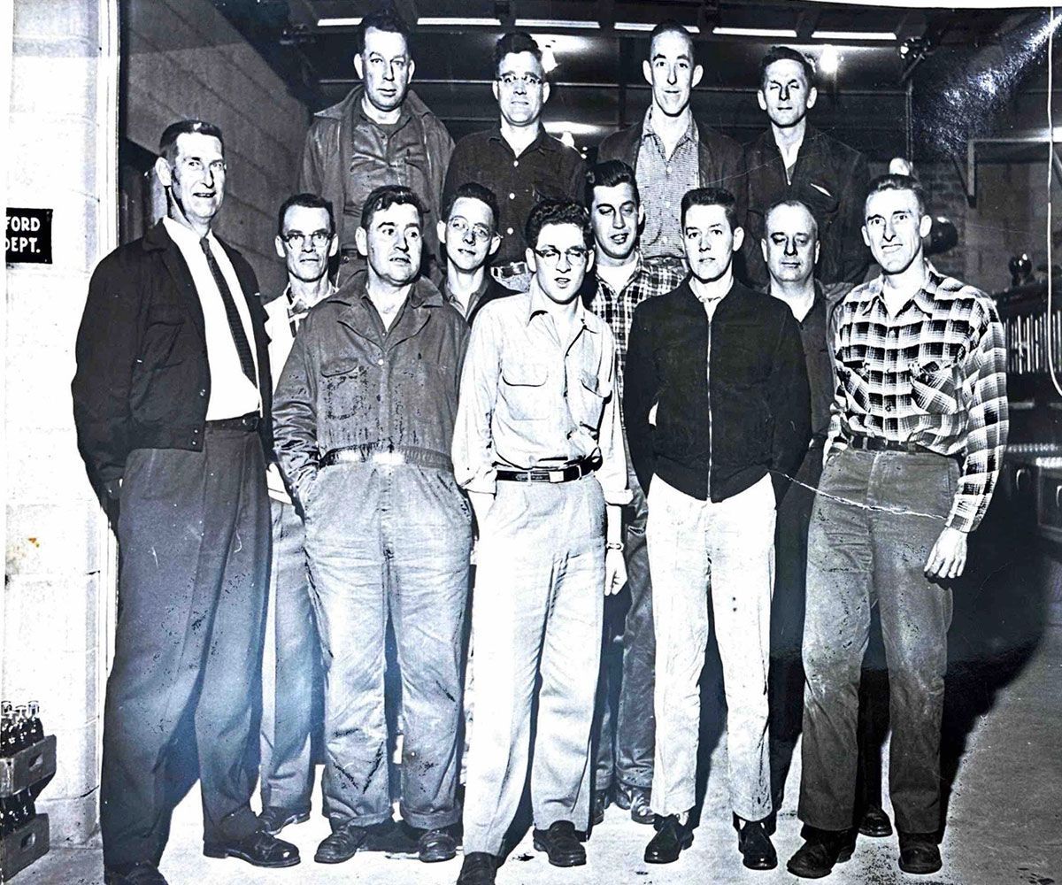 Tri Township black and white historical photo of original firefighters after Five Township Firefighters Association was created