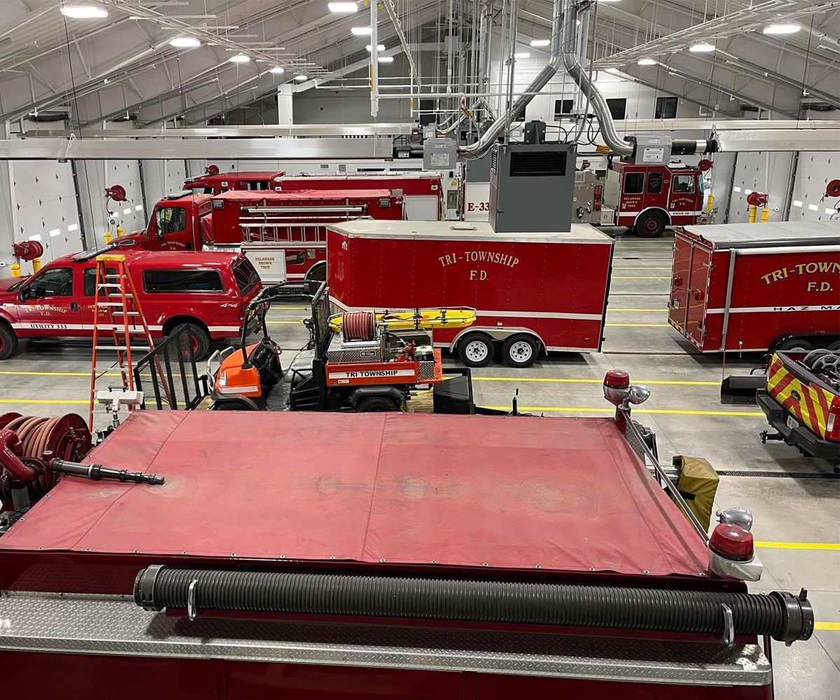 Tri Township Joint Fire District in Delaware, OH fire truck equipment bay