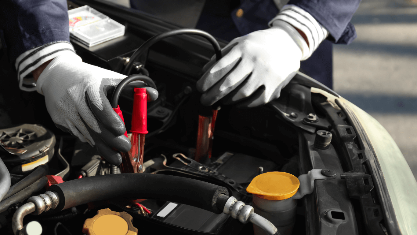 a mechanic working on a car