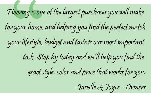 Owners Janelle & Joyce of Mock Fashion Floors quote about their business