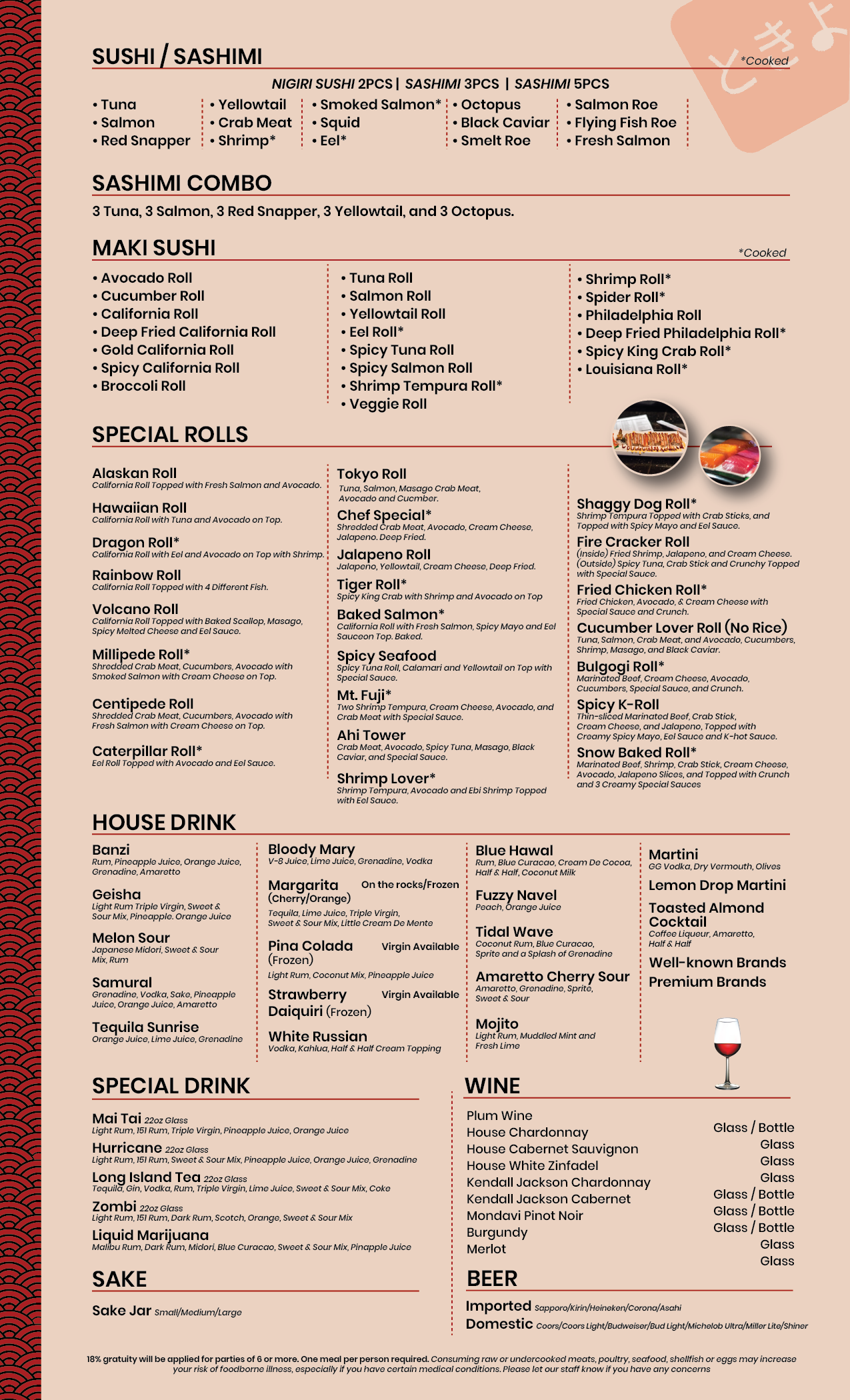 Tokyo Menu 2