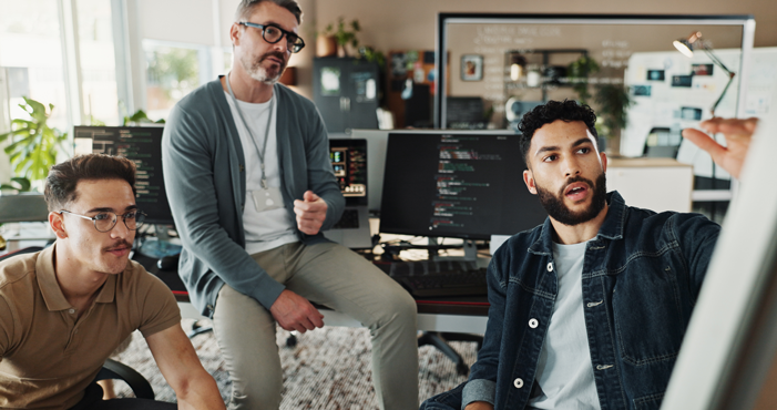 Enterprise IT Team working in office