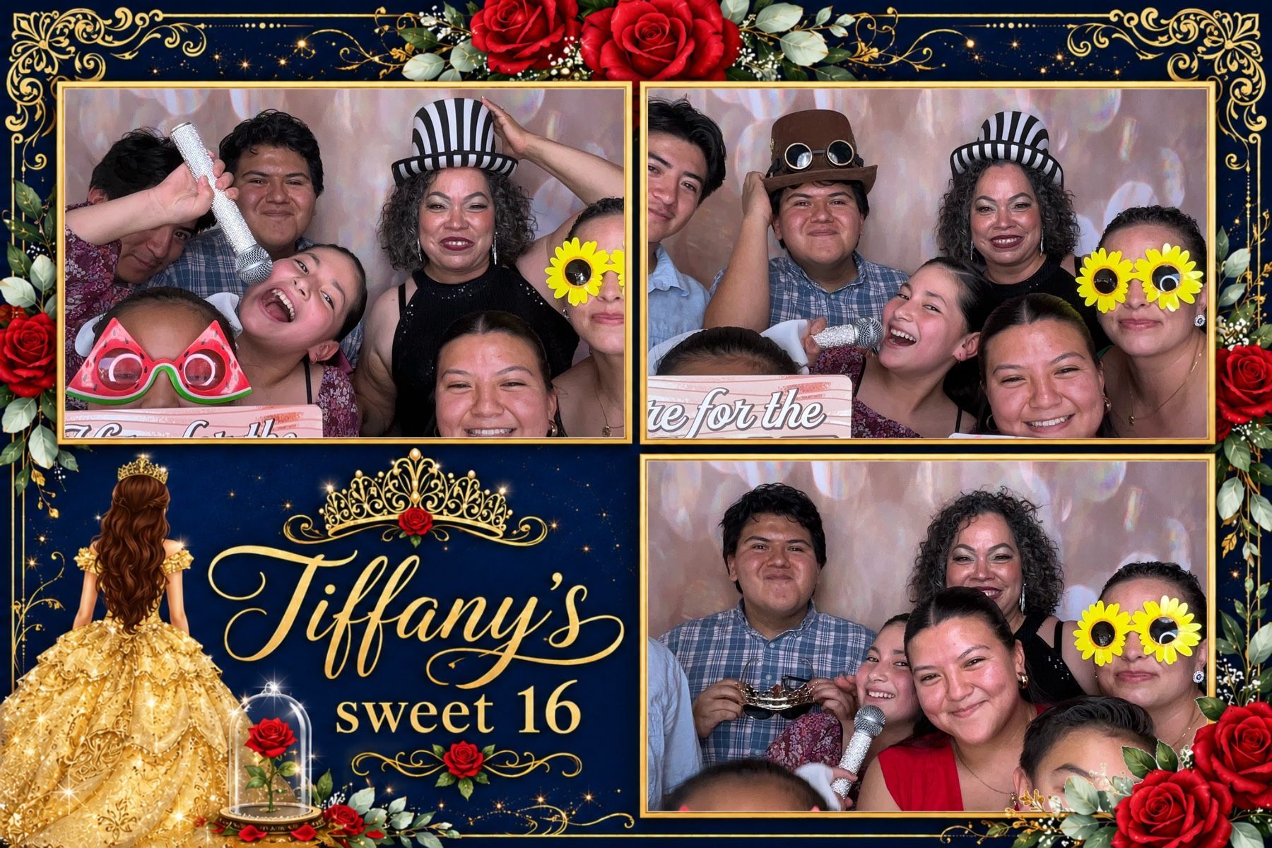 Guests enjoying the Brightlight Photo Booth at Tiffany's Sweet 16 in Perris, CA