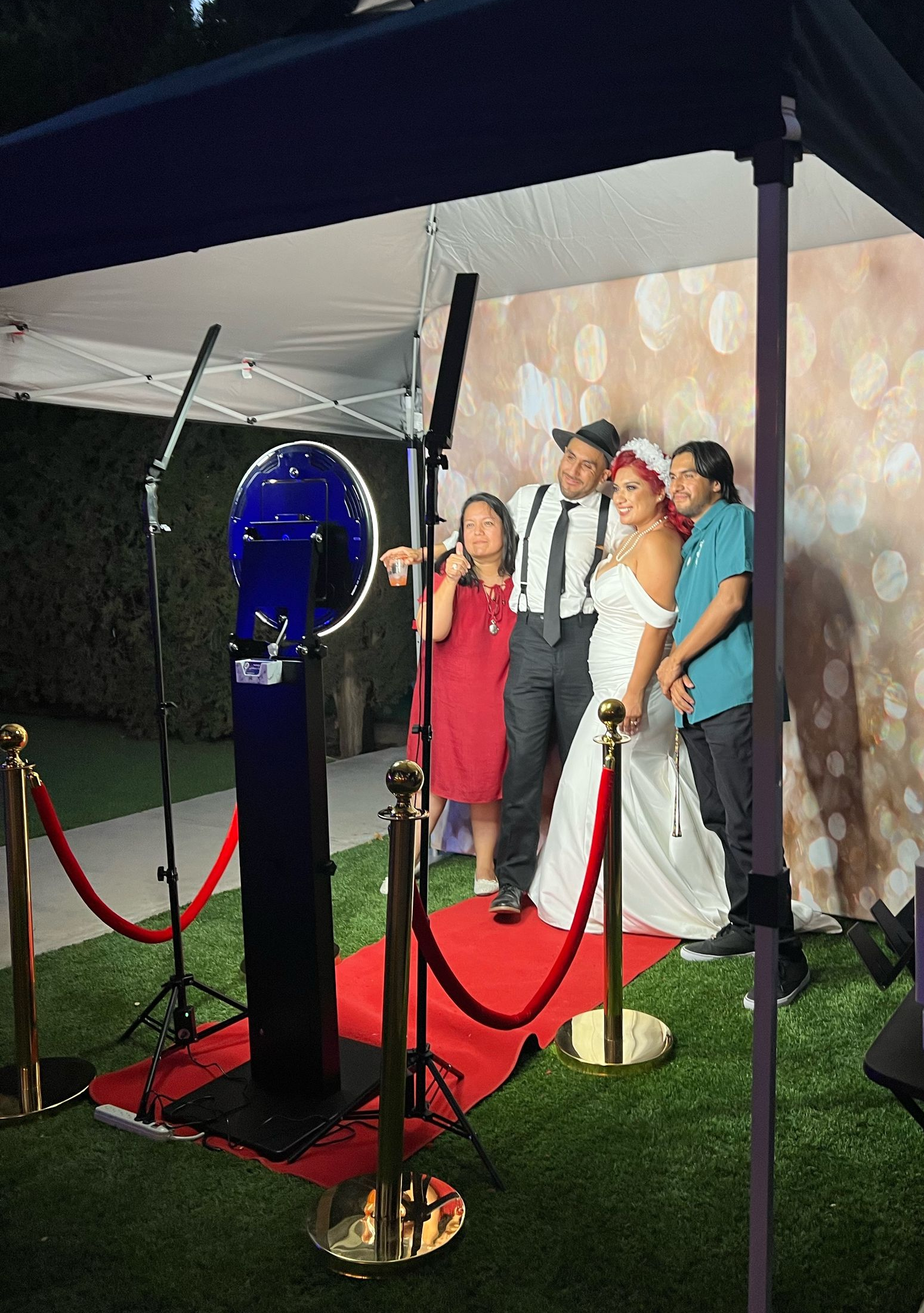 Luxury wedding photo booth at Thatcher Manor Weddings in Gavilan Hills, California