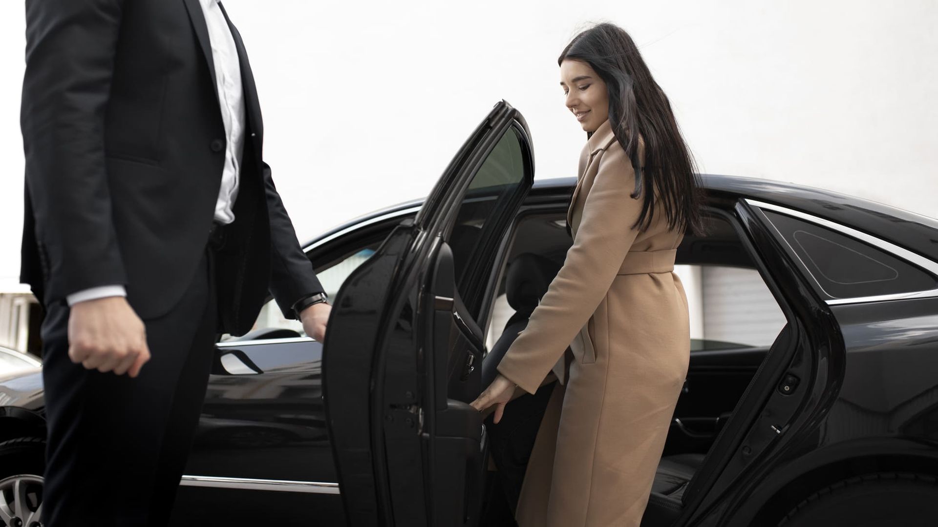 A woman rented a luxury car for her service