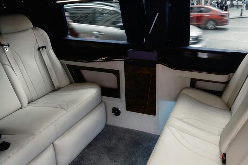 Interior seats of a limousine